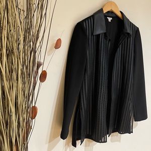 CACHÉ Stripped Black Mesh Blazer